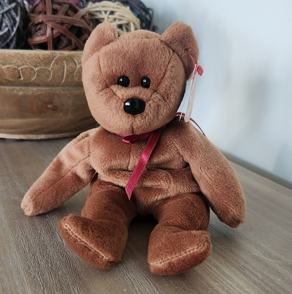 Ty Other - 🧸 Ty Beanie Baby “Teddy” the Brown Bear – 1993 Vintage Plush, Excellent Conditi